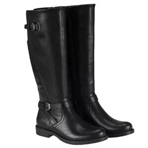 Baretraps Women's Cassidy Faux Leather Knee High Riding Boot Black Size 8.5
